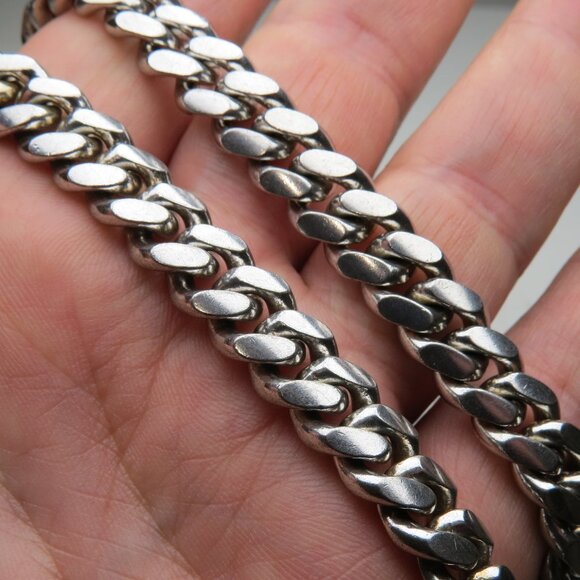 *925 Sterling Silver Miami Cuban Men's Necklace Solid Heavy 192gr / 28" - Picture 1 of 6